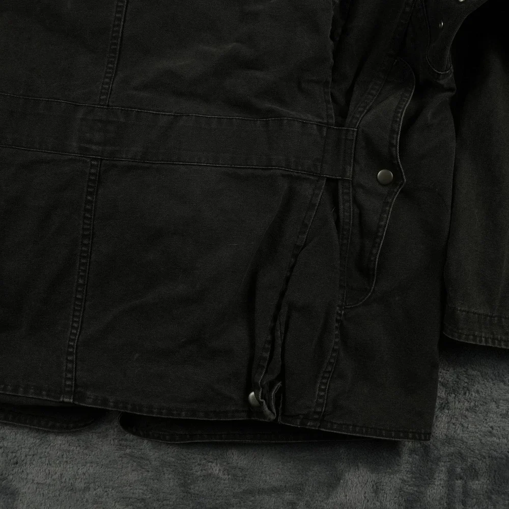 VTG Polo Ralph Lauren Chore Jacket Mens XL‎ Black Canvas Corduroy Trim Utility